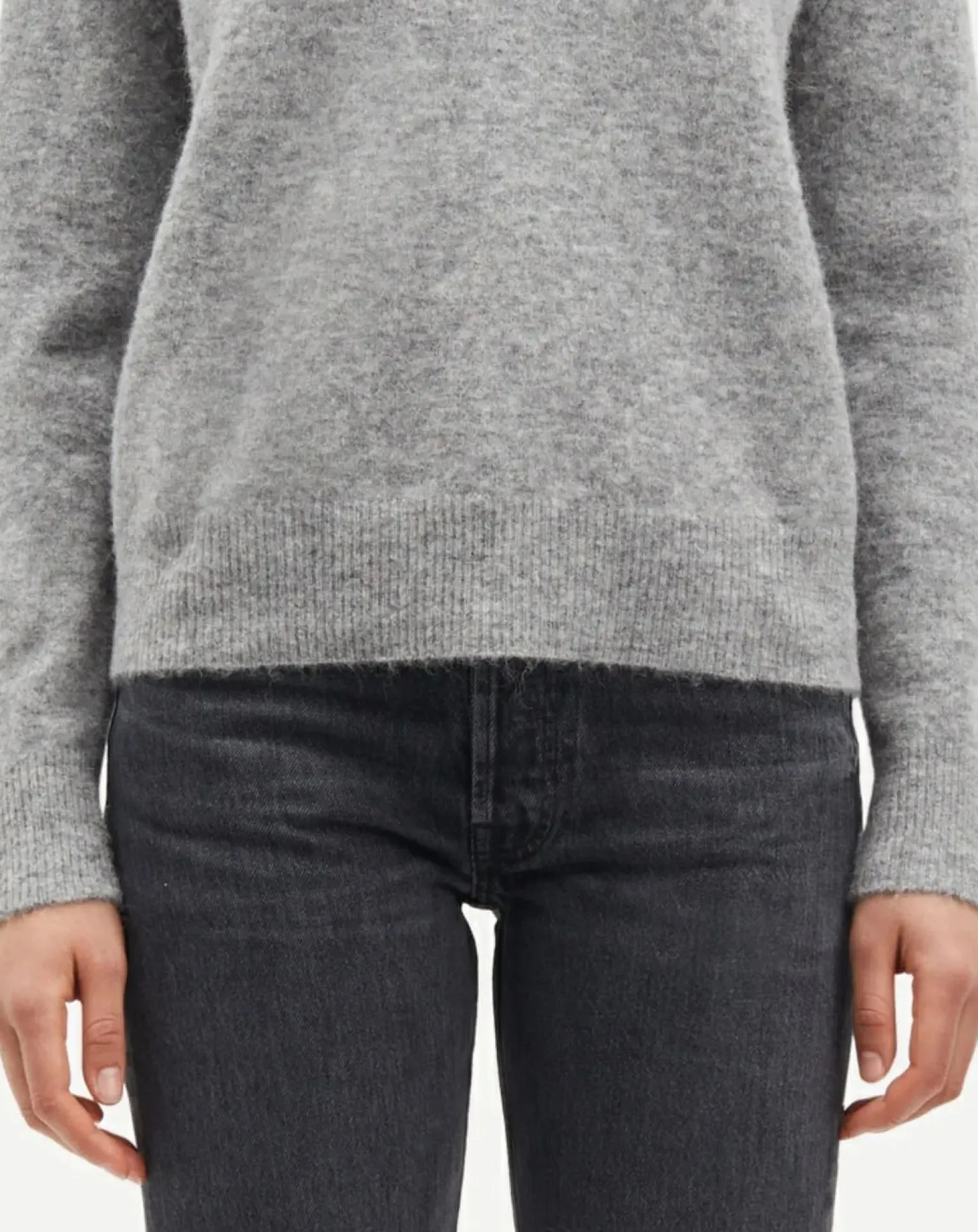 Anour round-neck sweater in wool and alpaca