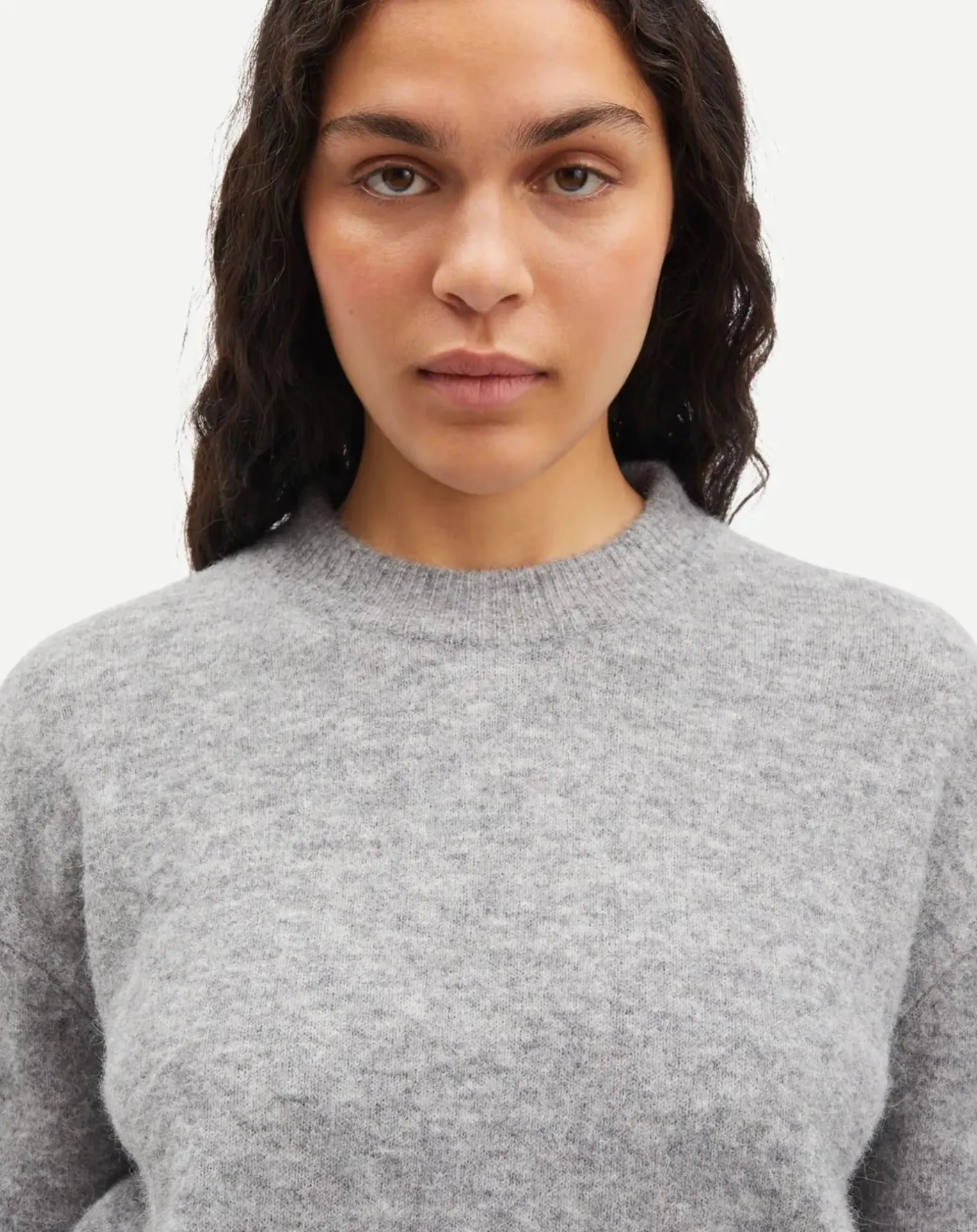 Anour round-neck sweater in wool and alpaca