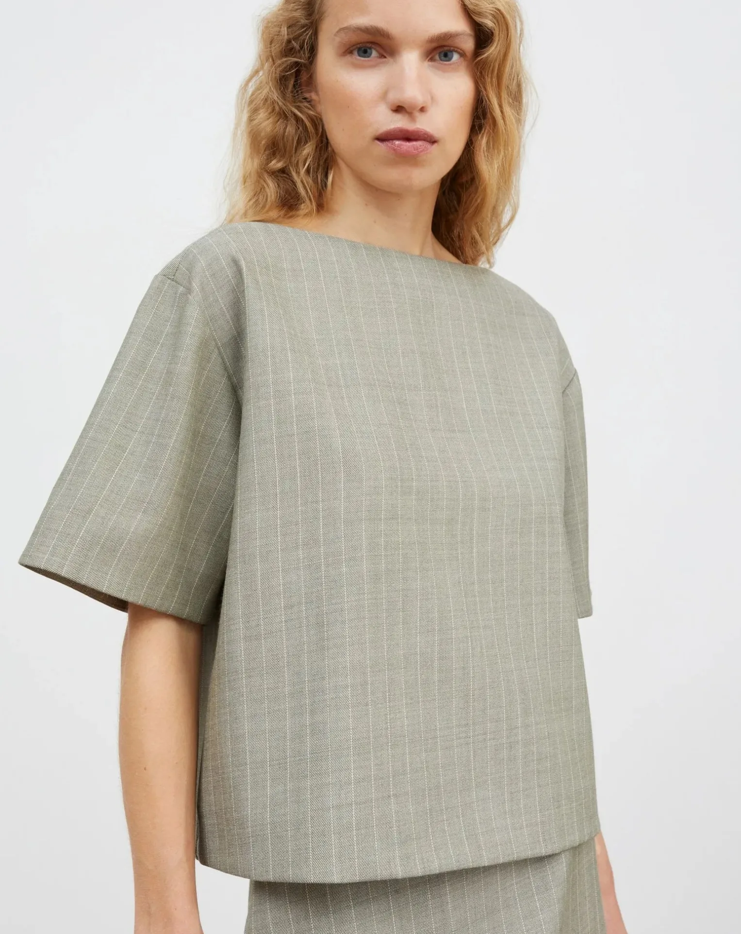 Blond Striped Wool Blouse