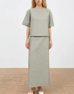 Blond Striped Wool Blouse