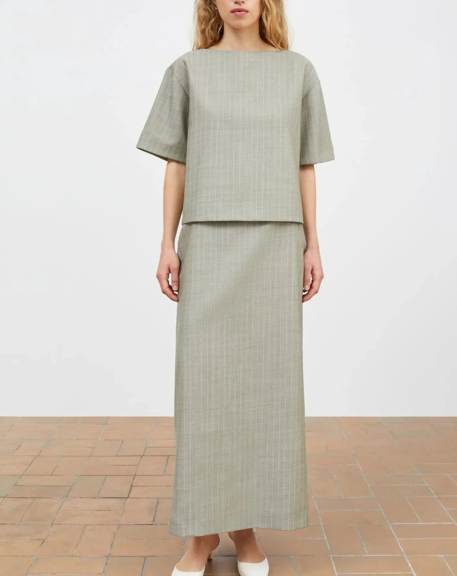 Blond Striped Wool Blouse