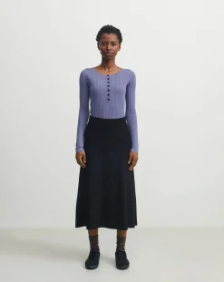 Buttoned Merino Wool Sweater - Women's Collection