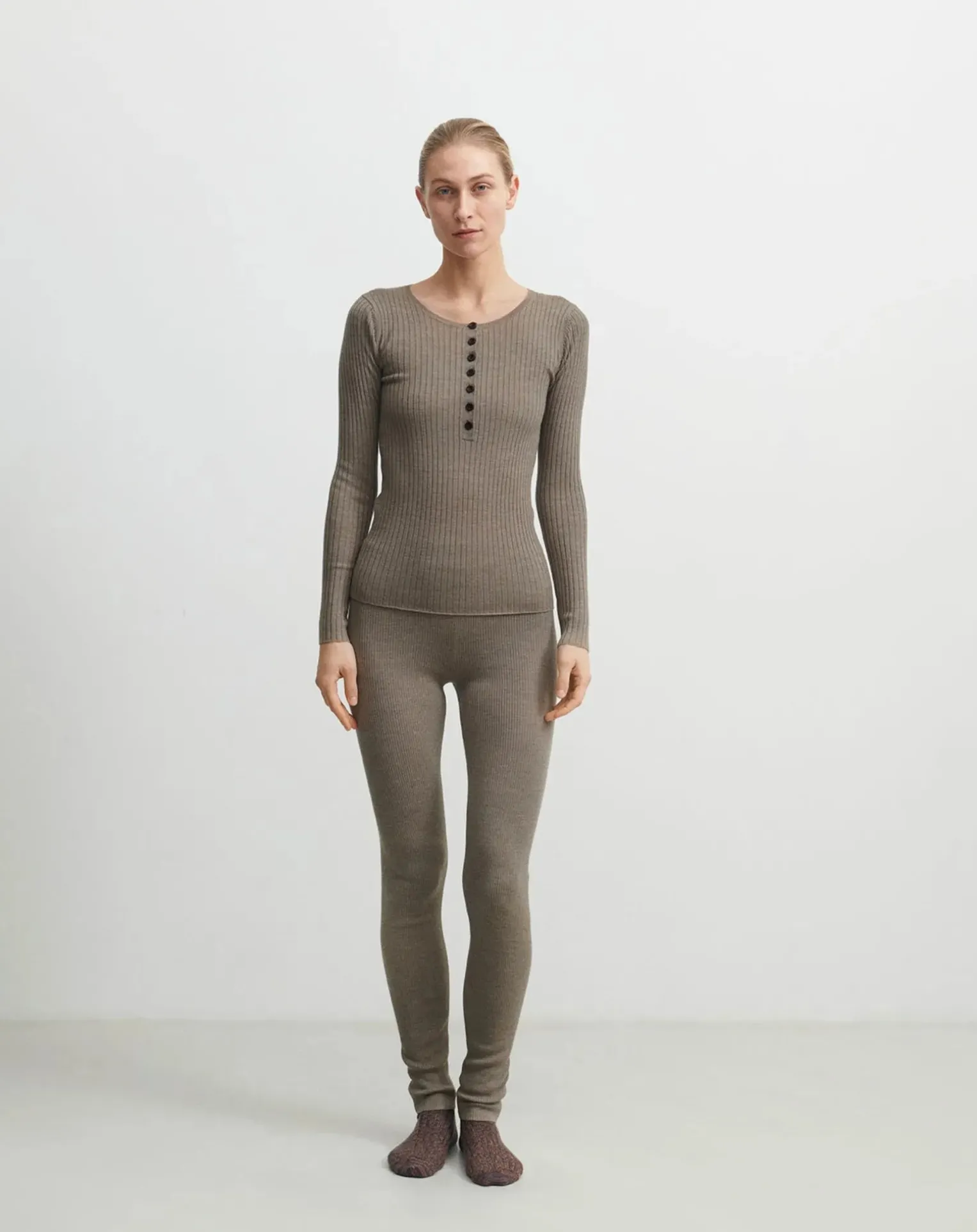 Buttoned Merino Wool Sweater - Women's Collection