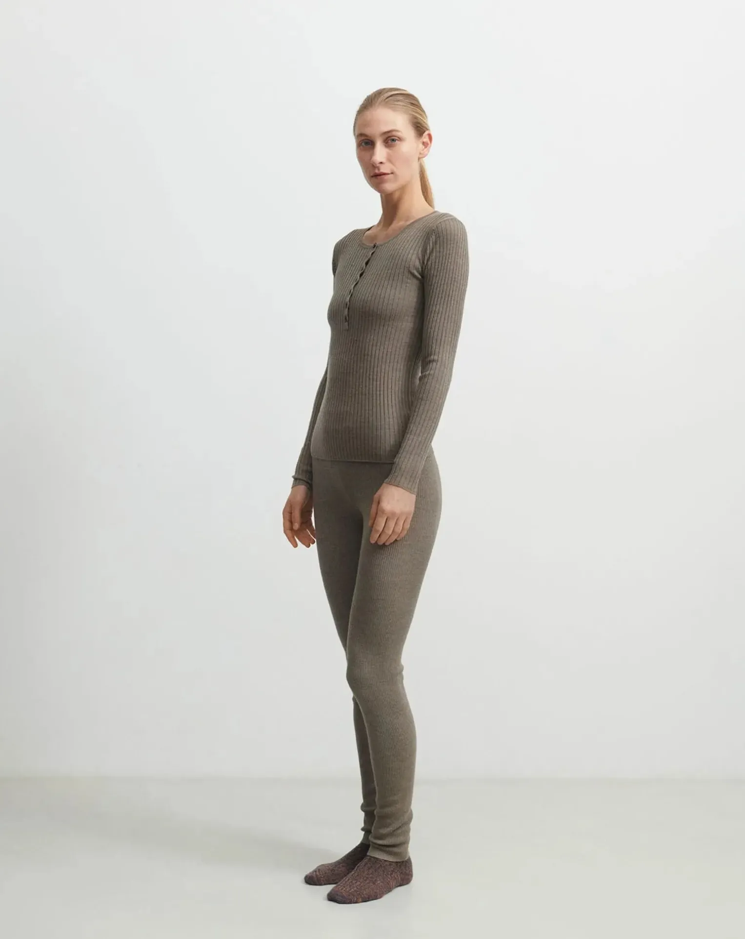 Buttoned Merino Wool Sweater - Women's Collection