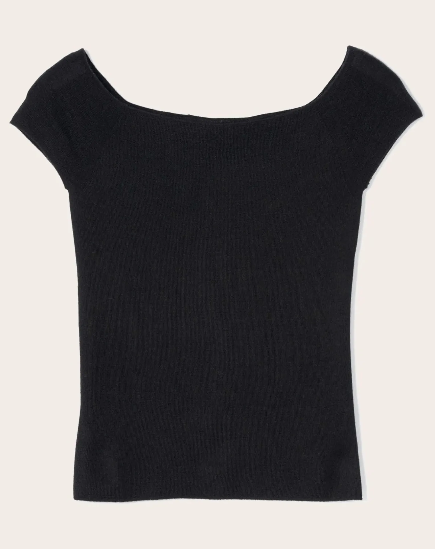 Cashmere and Silk Bardot Collar Knit Top