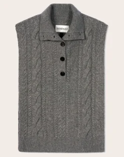 Cashmere Buttoned Twisted Plastron