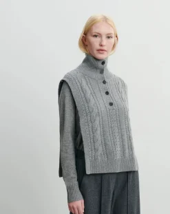 Cashmere Buttoned Twisted Plastron