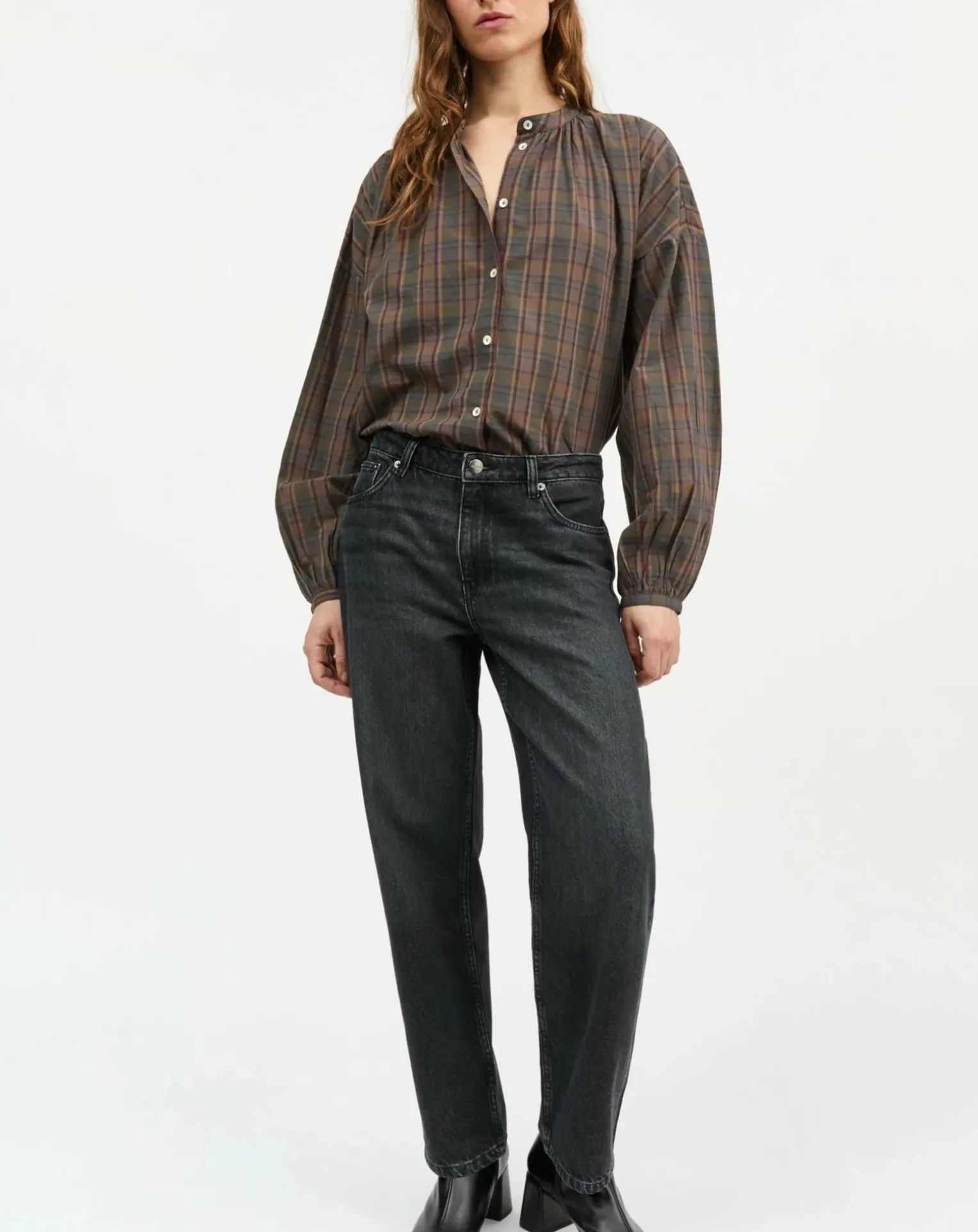 Cilla Blouse Organic Cotton Checkered