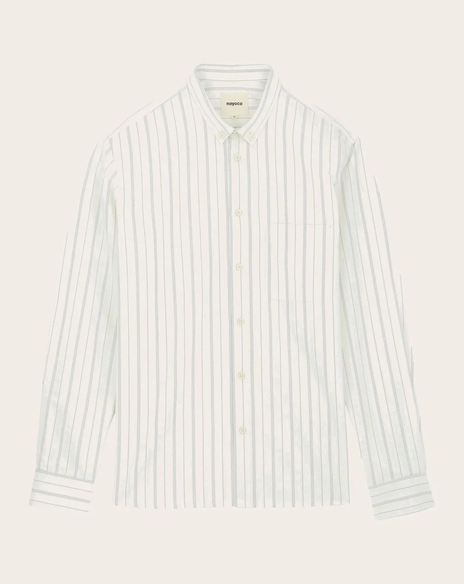 Curtis White stripes Upcycled Cotton Long Sleeve Shirt