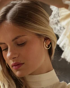 Earcuff gauche Shell en plaqué or