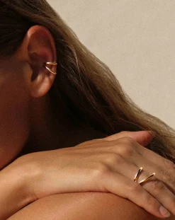 Earcuff mini Echo en plaqué or