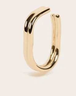 Earcuff vertical Memphis en plaqué or