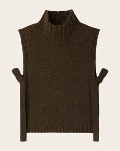 Gold Virgin Wool Sleeveless Sweater