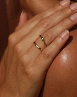 Gold-plated Echo ring