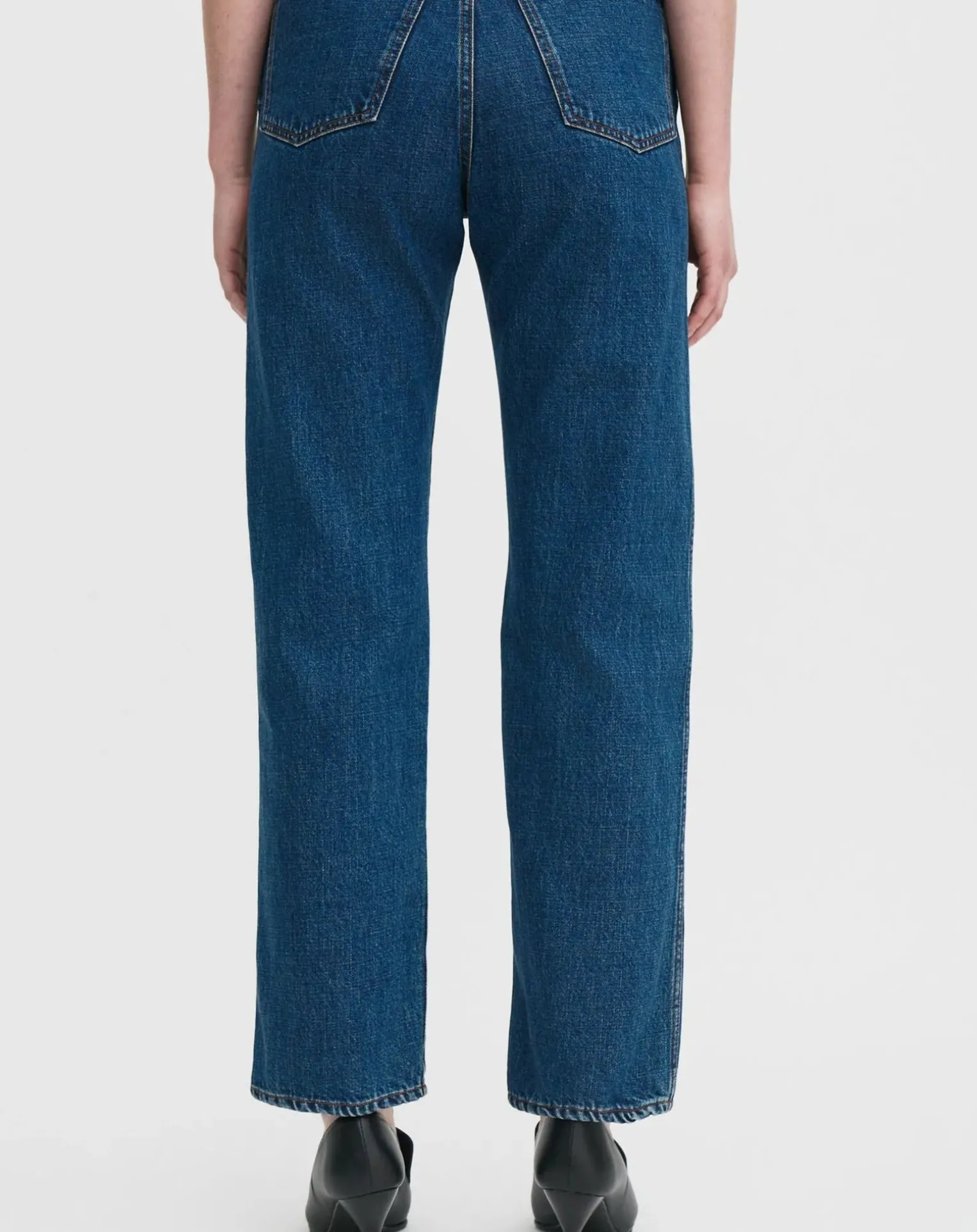 High Waisted Cropped Cotton Jeans