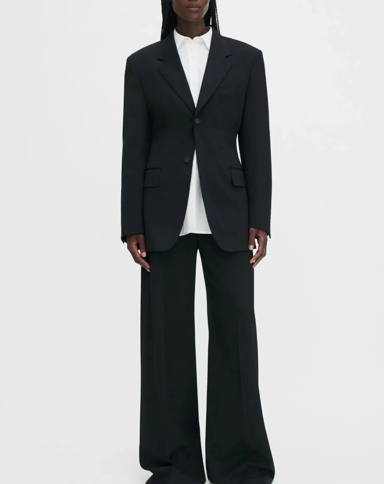 Hourglass single-breasted blazer in polyester