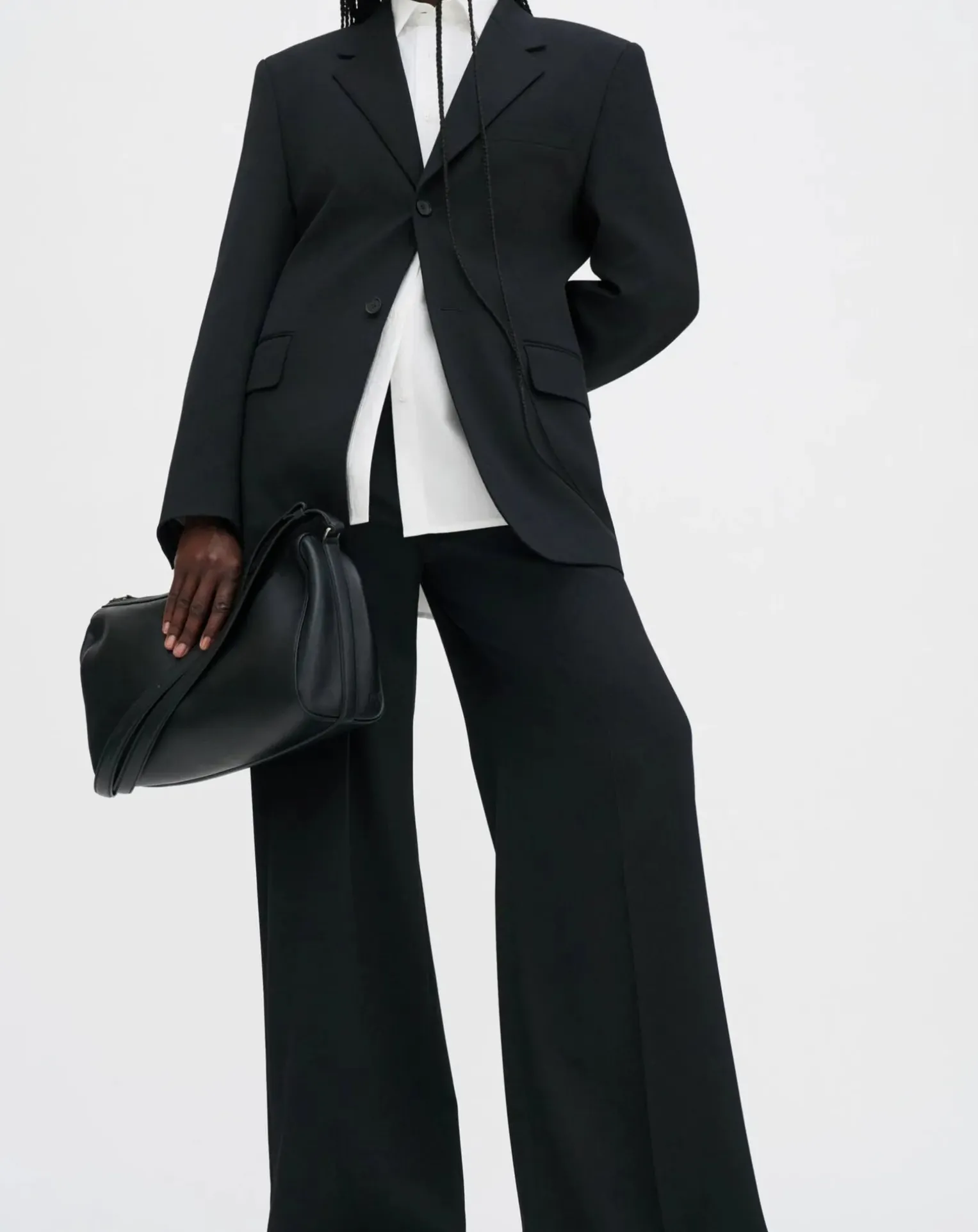 Hourglass single-breasted blazer in polyester