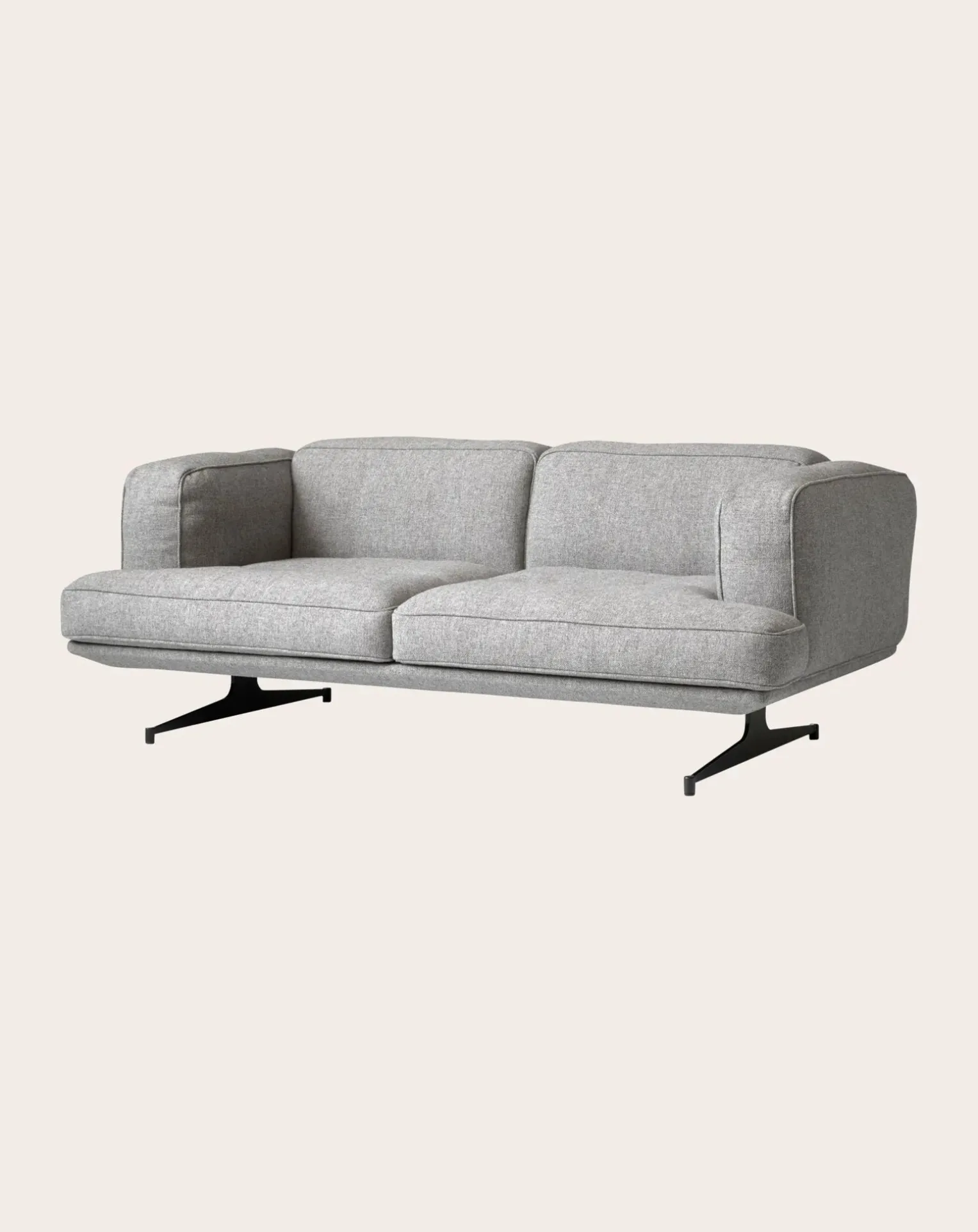 Inland AV22 2-Seater Sofa, Black Base