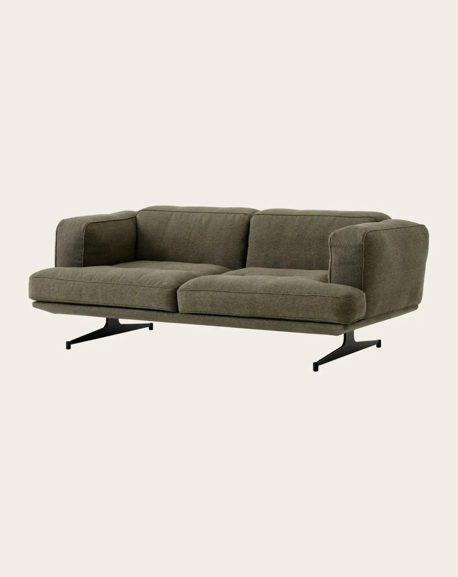 Inland AV22 2-Seater Sofa, Black Base