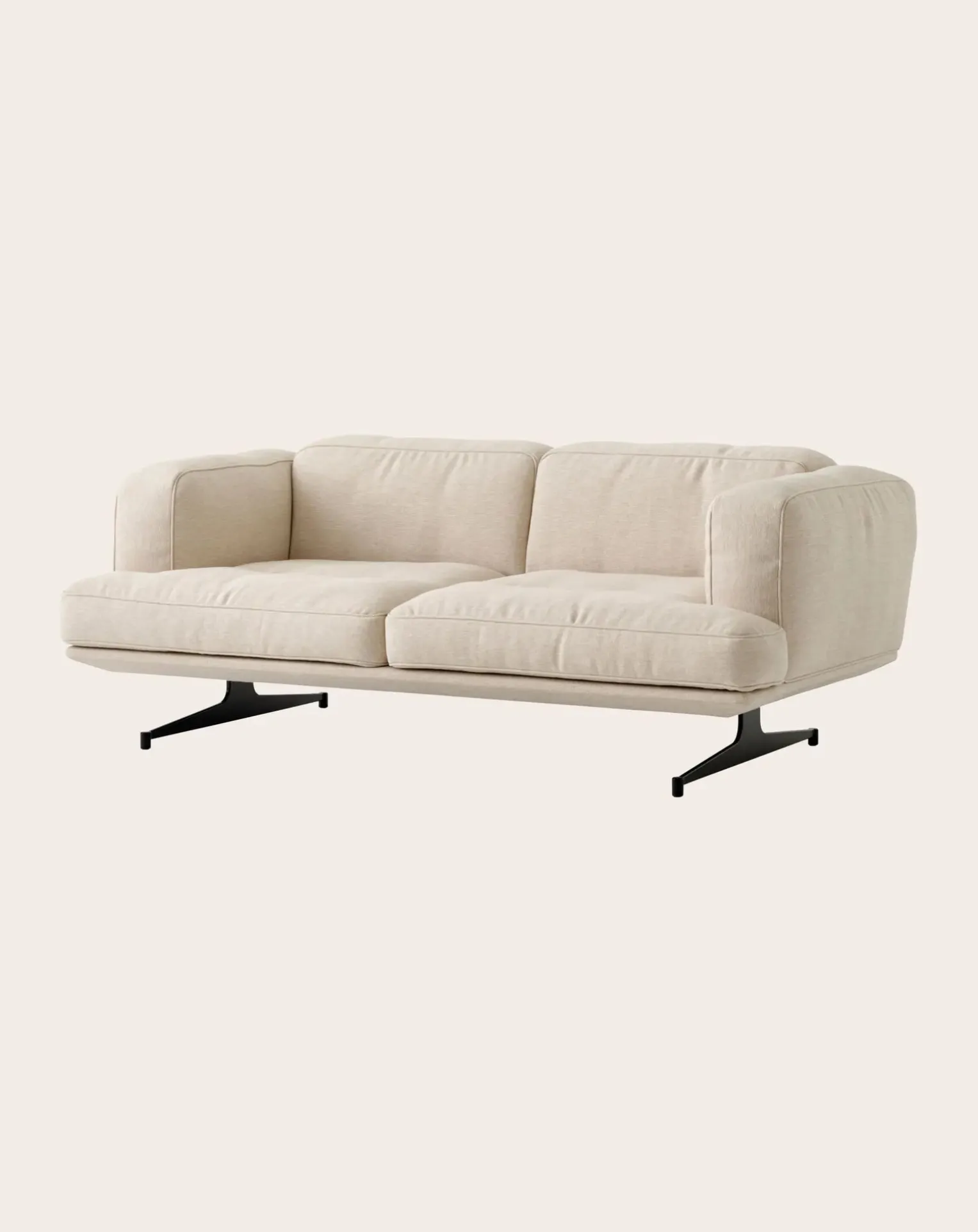 Inland AV22 2-Seater Sofa, Black Base