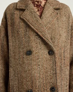 Lancaster Herringbone Virgin Wool Coat