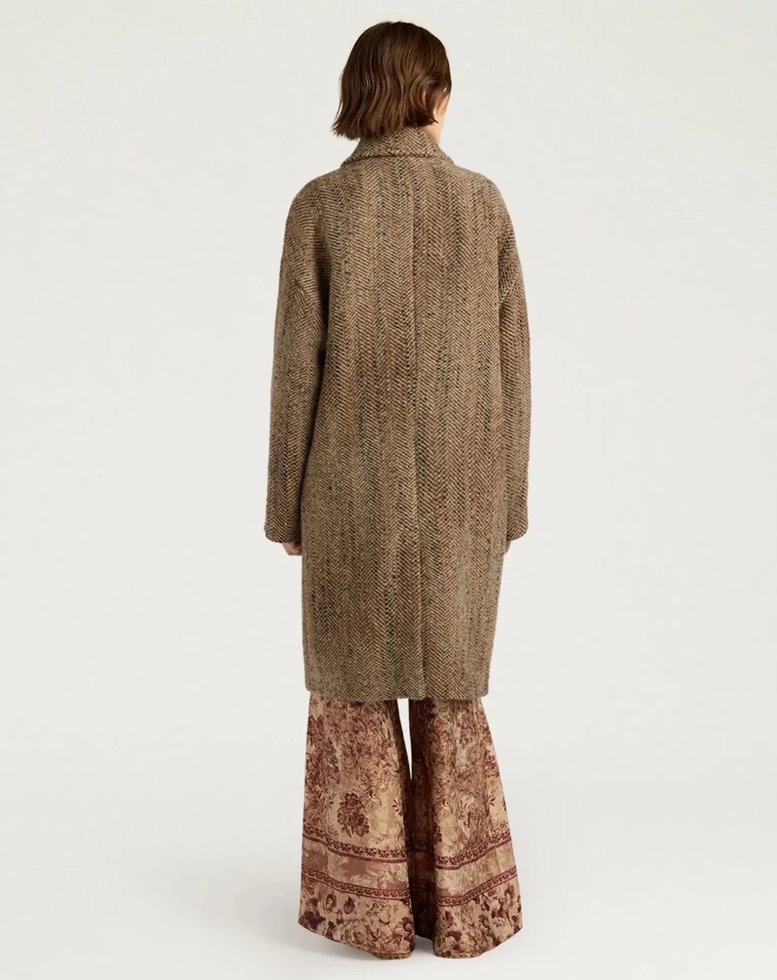 Lancaster Herringbone Virgin Wool Coat