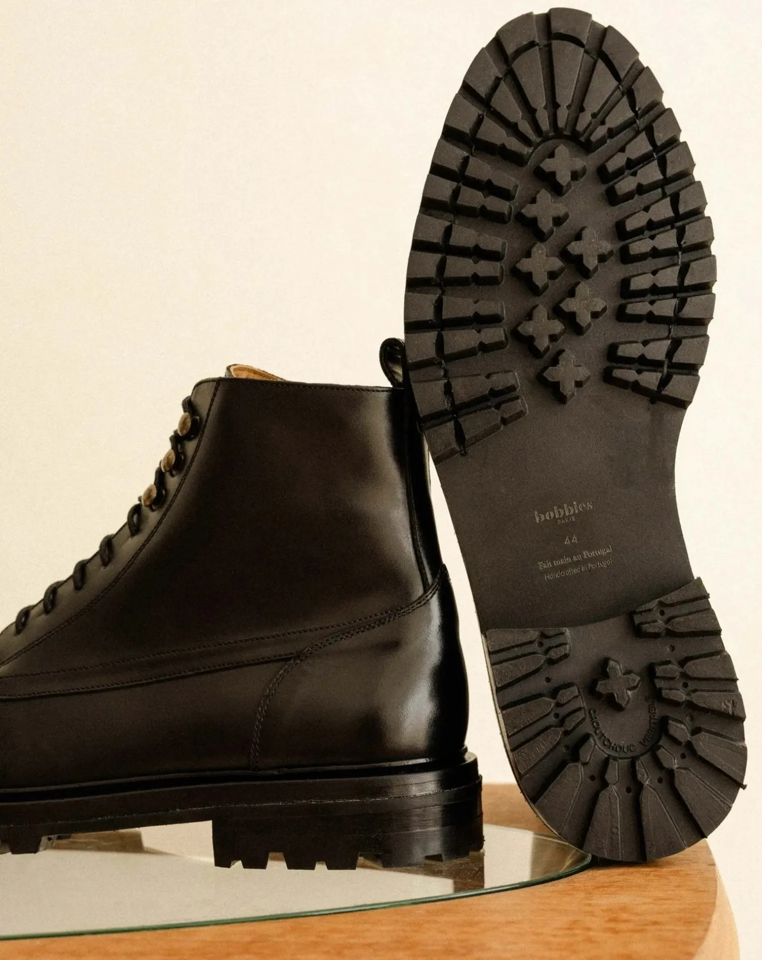 Leather lace-up boots