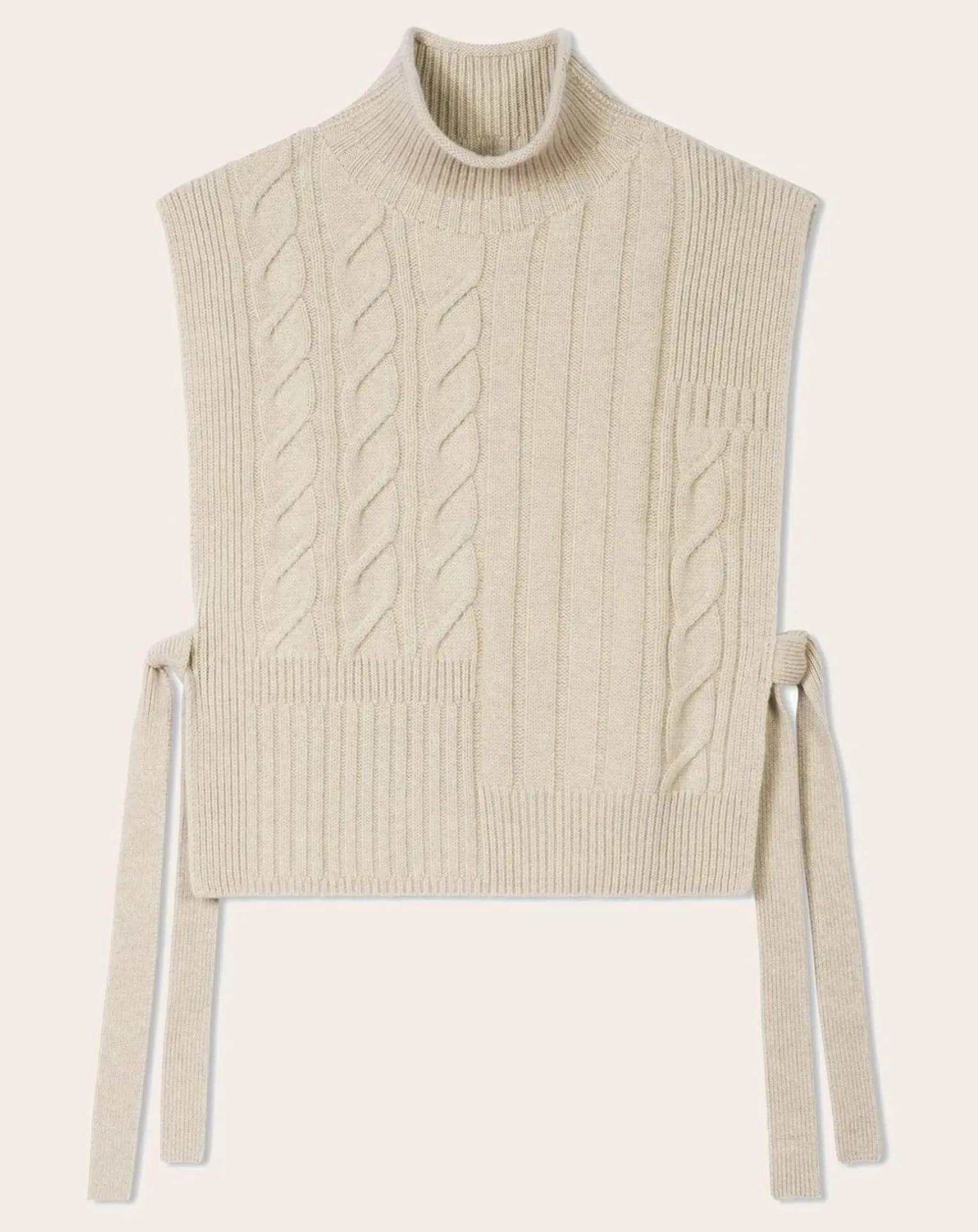 Long Belted Plastron Twists and Ribs Cashmere