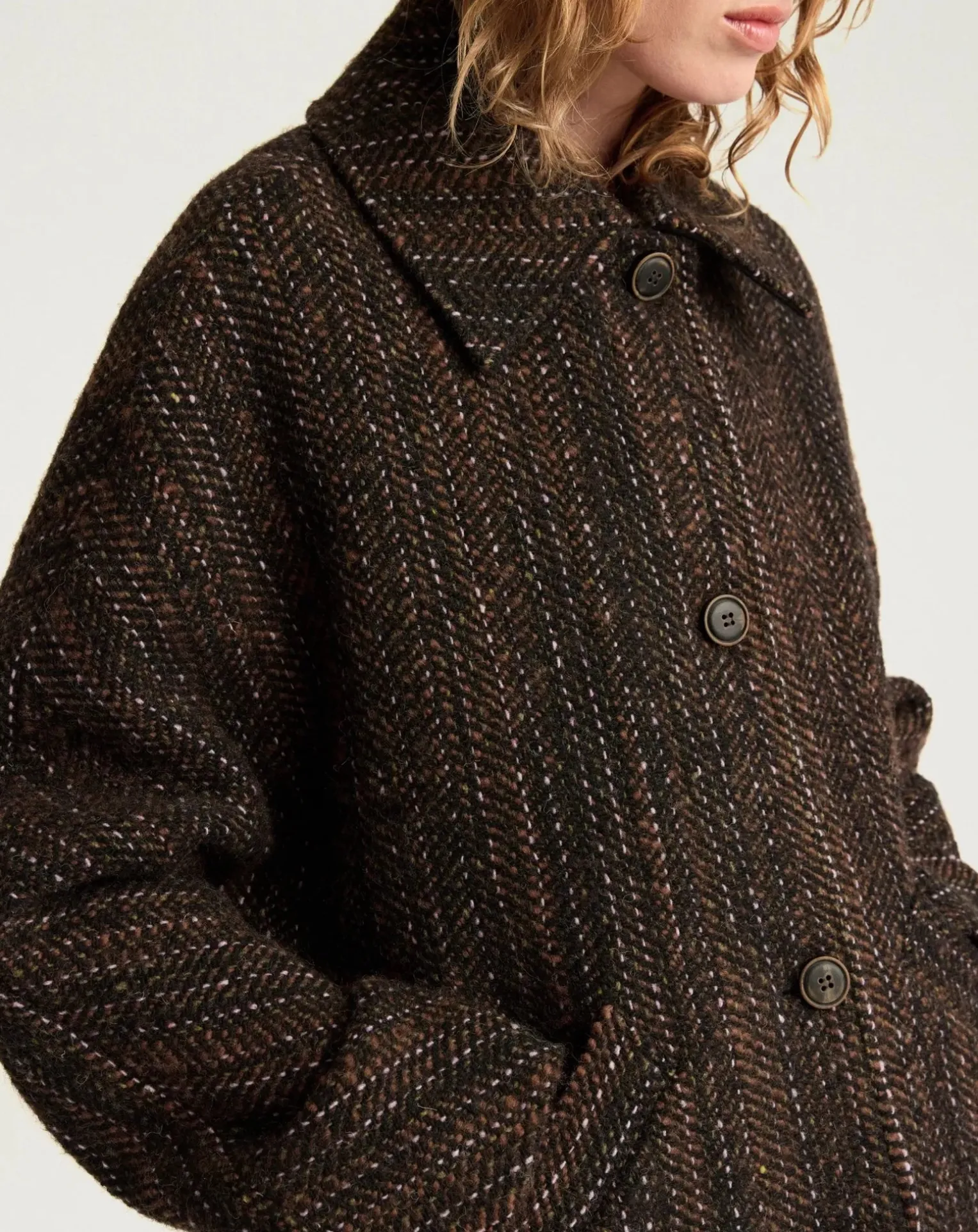 Lord Herringbone Virgin Wool Coat