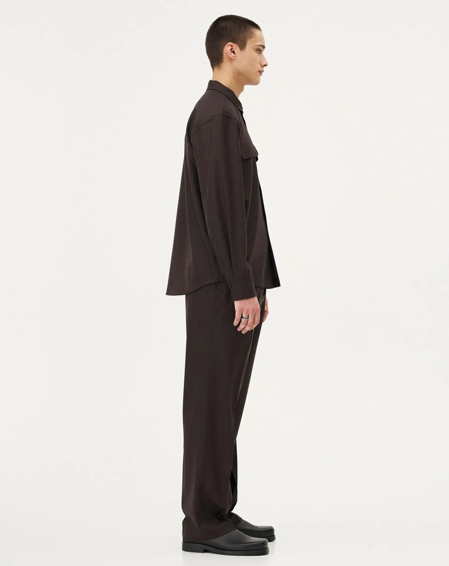 Mars Brown Wool Overshirt