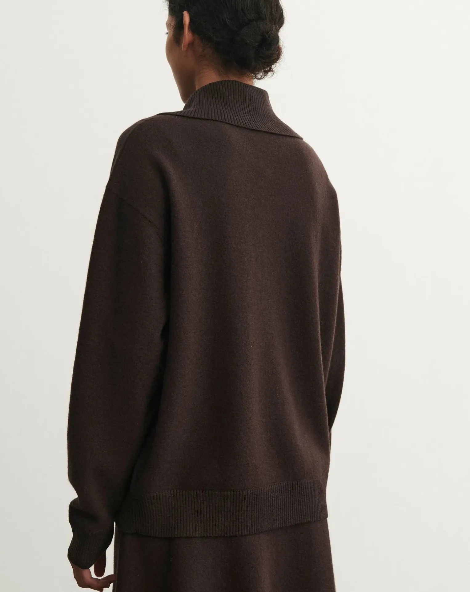 Merino wool felt polo neck sweater - Women's collection