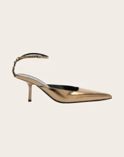 Metallic Teese pumps in eel leather