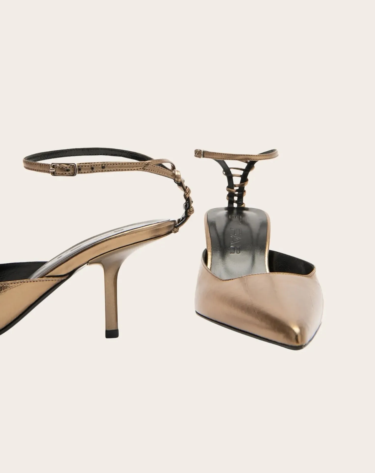 Metallic Teese pumps in eel leather