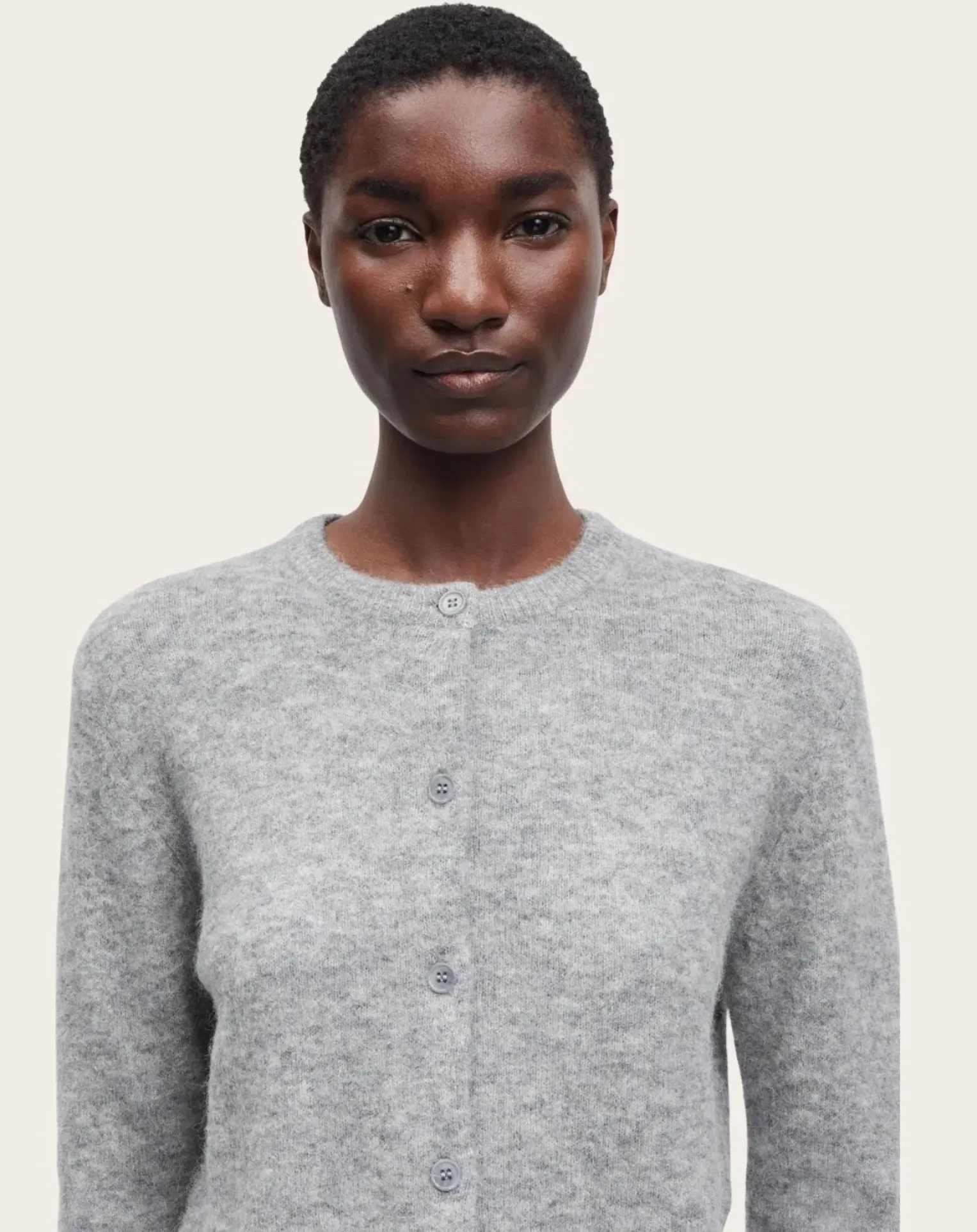 Nor short cardigan in wool and alpaca