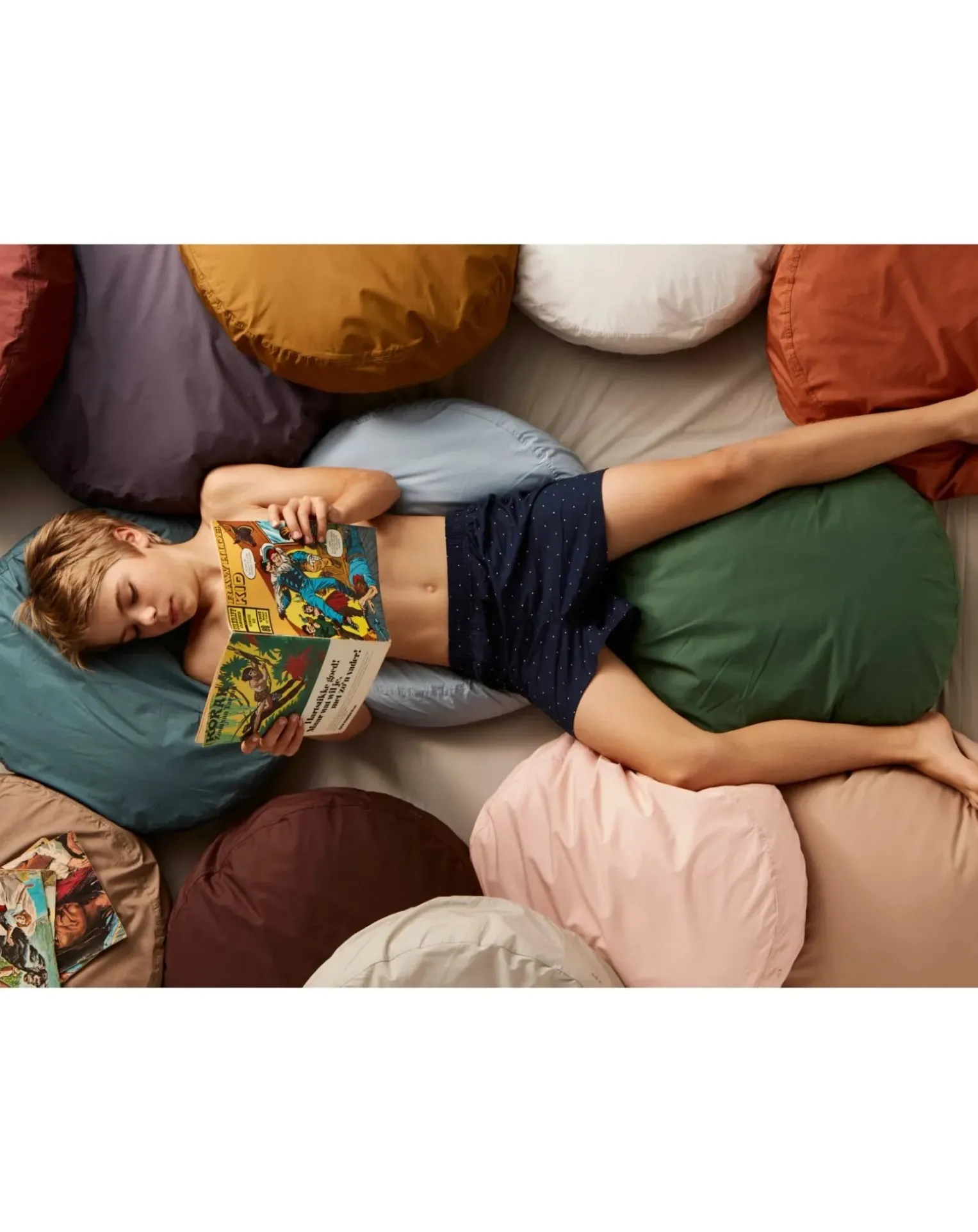 Organic Cotton Percale Round Cushion