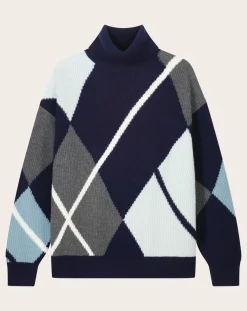 Oversize Argyle Intarsia Cashmere Sweater