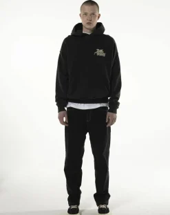 Pegasus black vintage hoodie in organic cotton