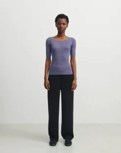 Pointelle Fine Knit Merino Wool Sweater - Women's Collection