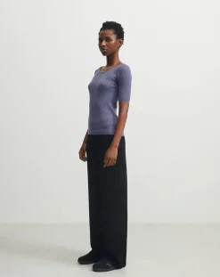 Pointelle Fine Knit Merino Wool Sweater - Women's Collection