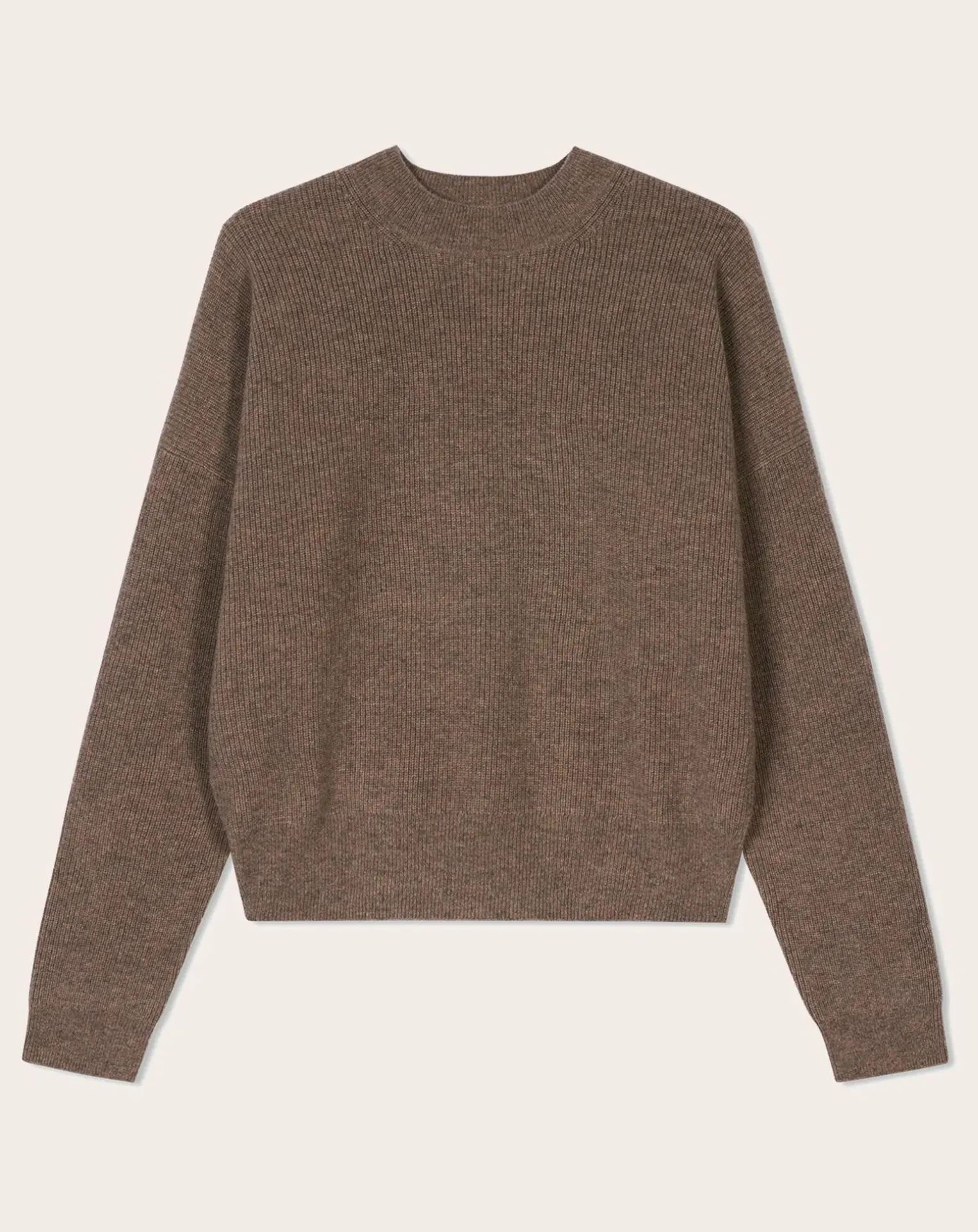 Round Neck Sweater Cashmere Ribs