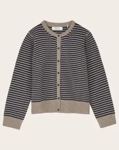 Senna Striped Merino Wool Cardigan