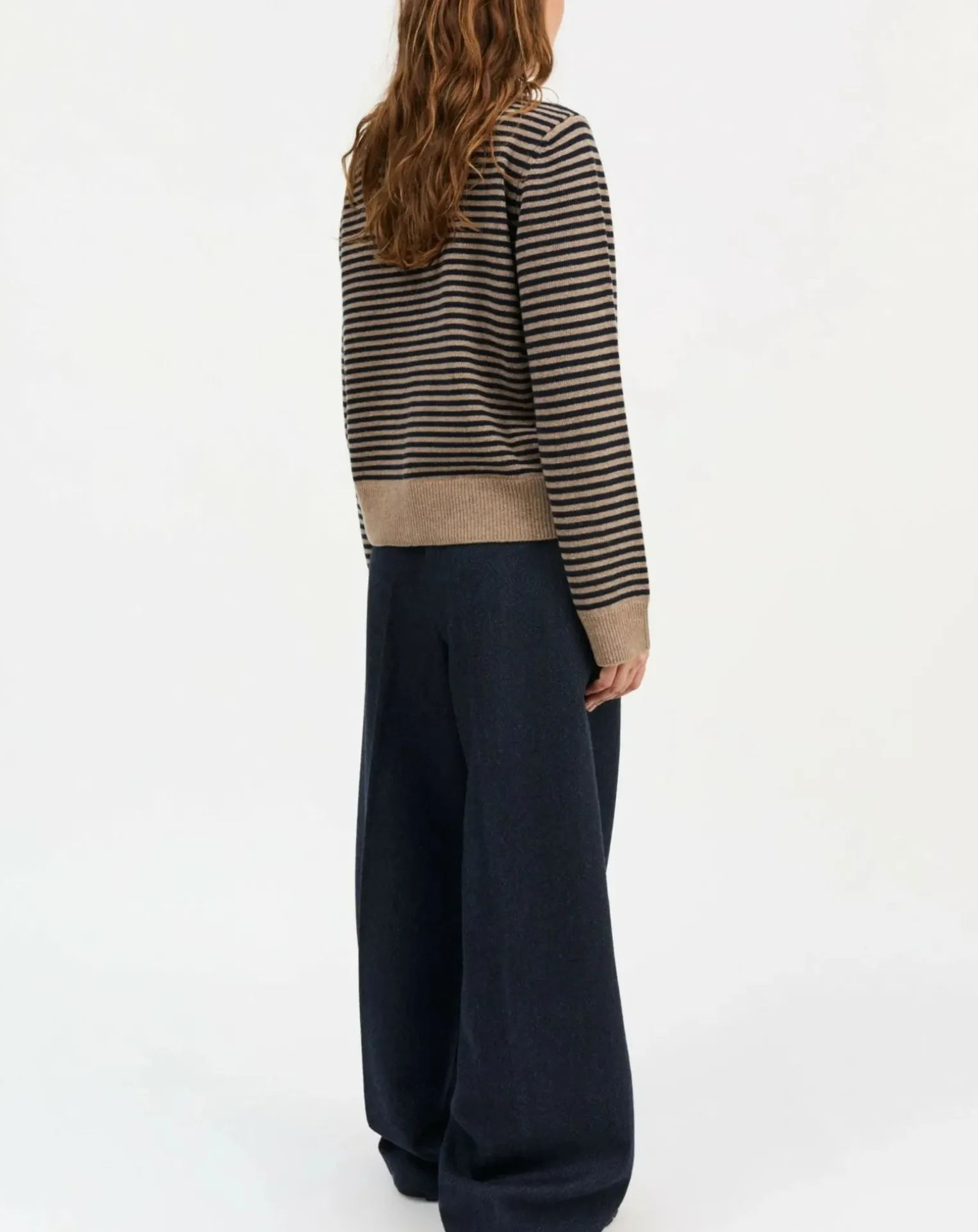 Senna Striped Merino Wool Cardigan