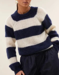 Sian Striped Mohair Sweater