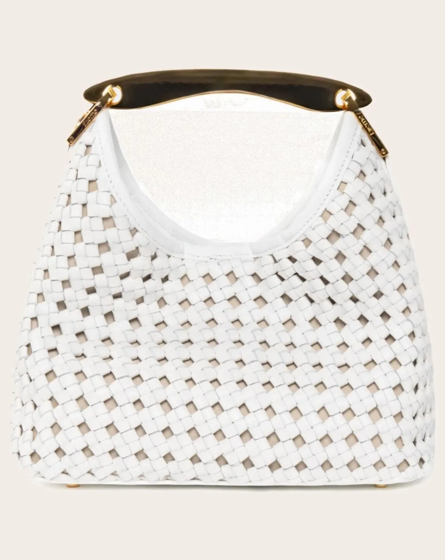 Small Boomerang Braided Leather Bag