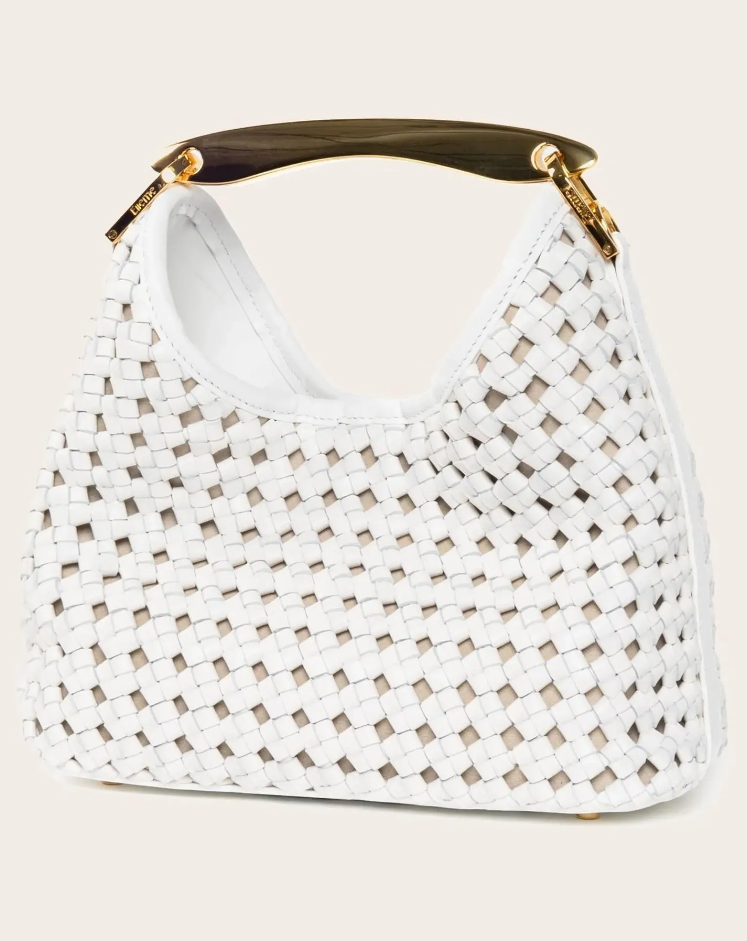 Small Boomerang Braided Leather Bag