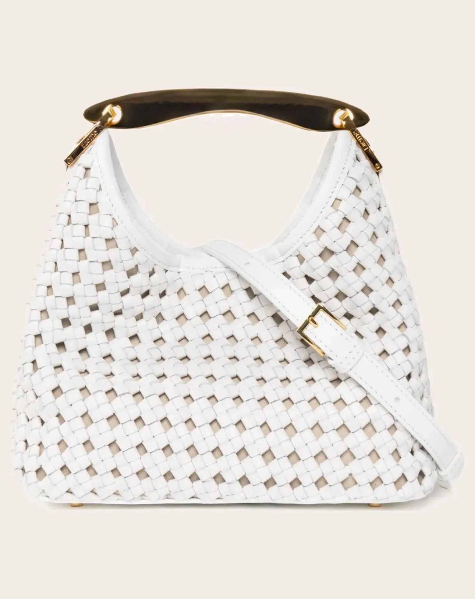 Small Boomerang Braided Leather Bag