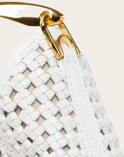 Small Boomerang Braided Leather Bag