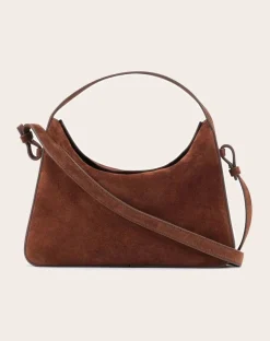 Soft Baguette Crossbody handbag in suede leather