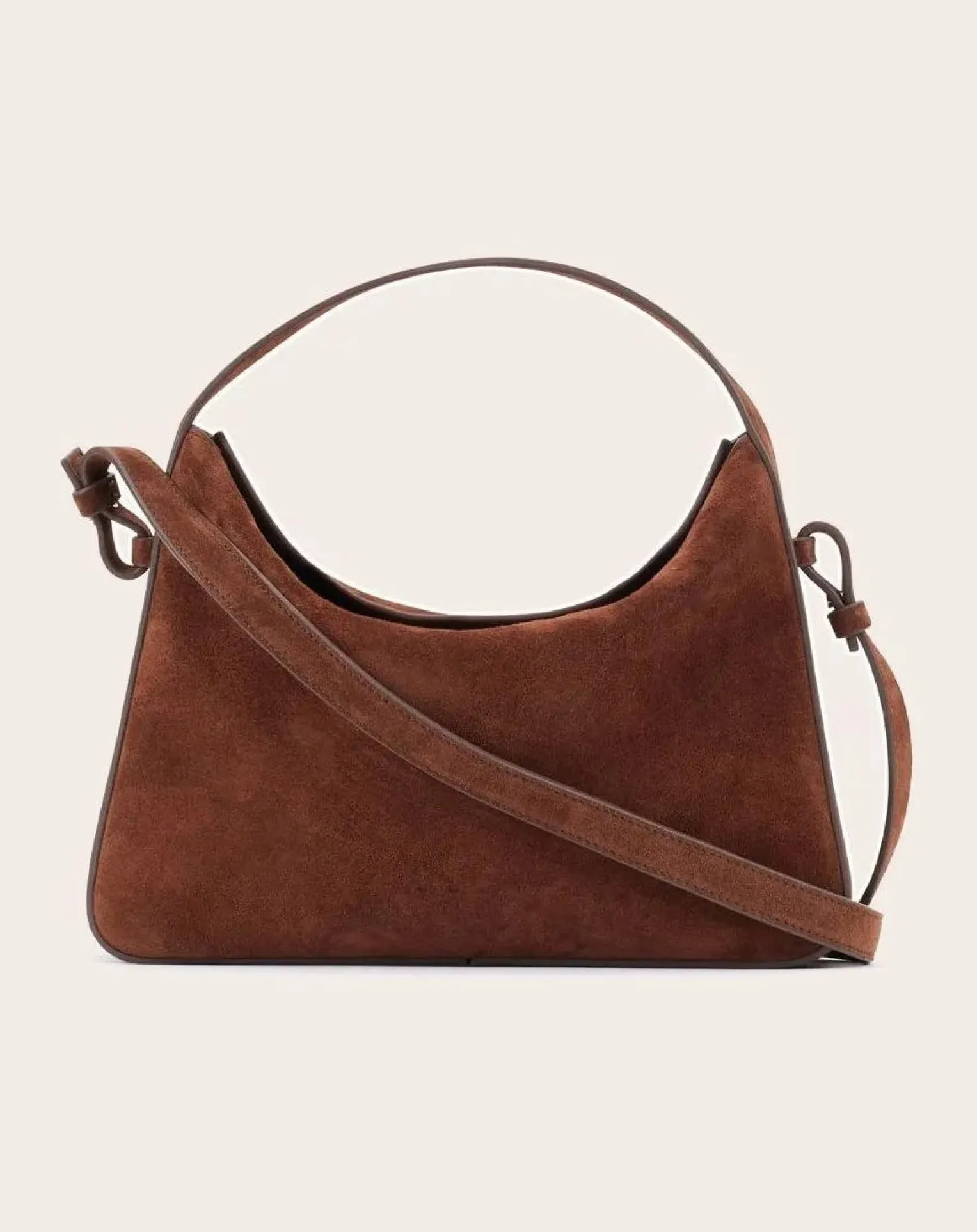 Soft Baguette Crossbody handbag in suede leather
