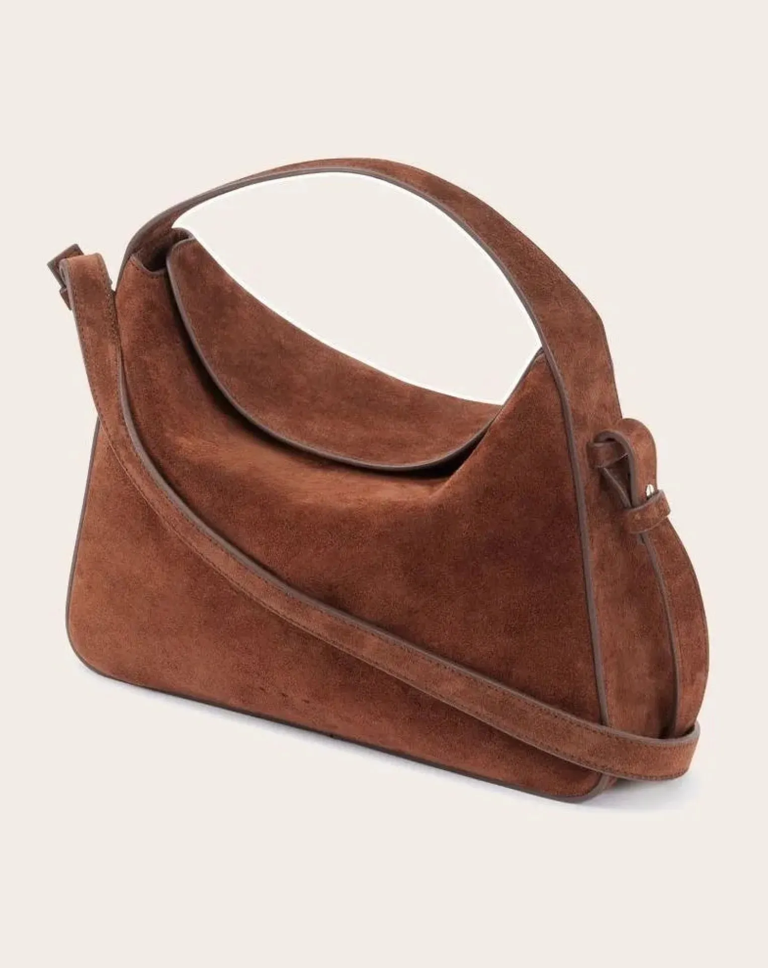 Soft Baguette Crossbody handbag in suede leather
